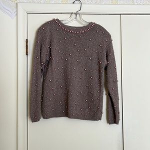 Brownstone Studio beaded sweater size S